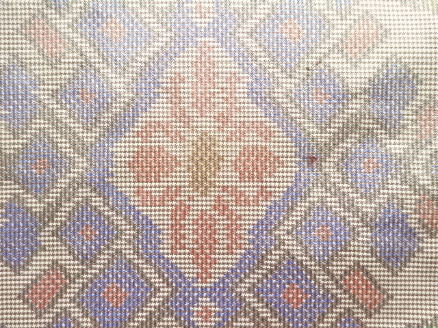 JAPANESE KIMONO / ANTIQUE KIMONO / SILK / OSHIMA TSUMUGI / WOVEN FLOWER ARABESQUE